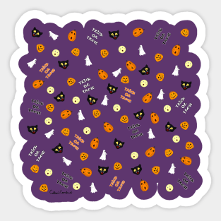 Trick or Treat All Over Pattern Sticker